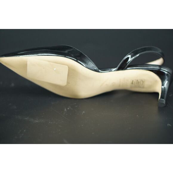 Stuart Weitzman Black Patent Leather Avenue Pointy slingback Pump SZ 6 low heel - Picture 9 of 11